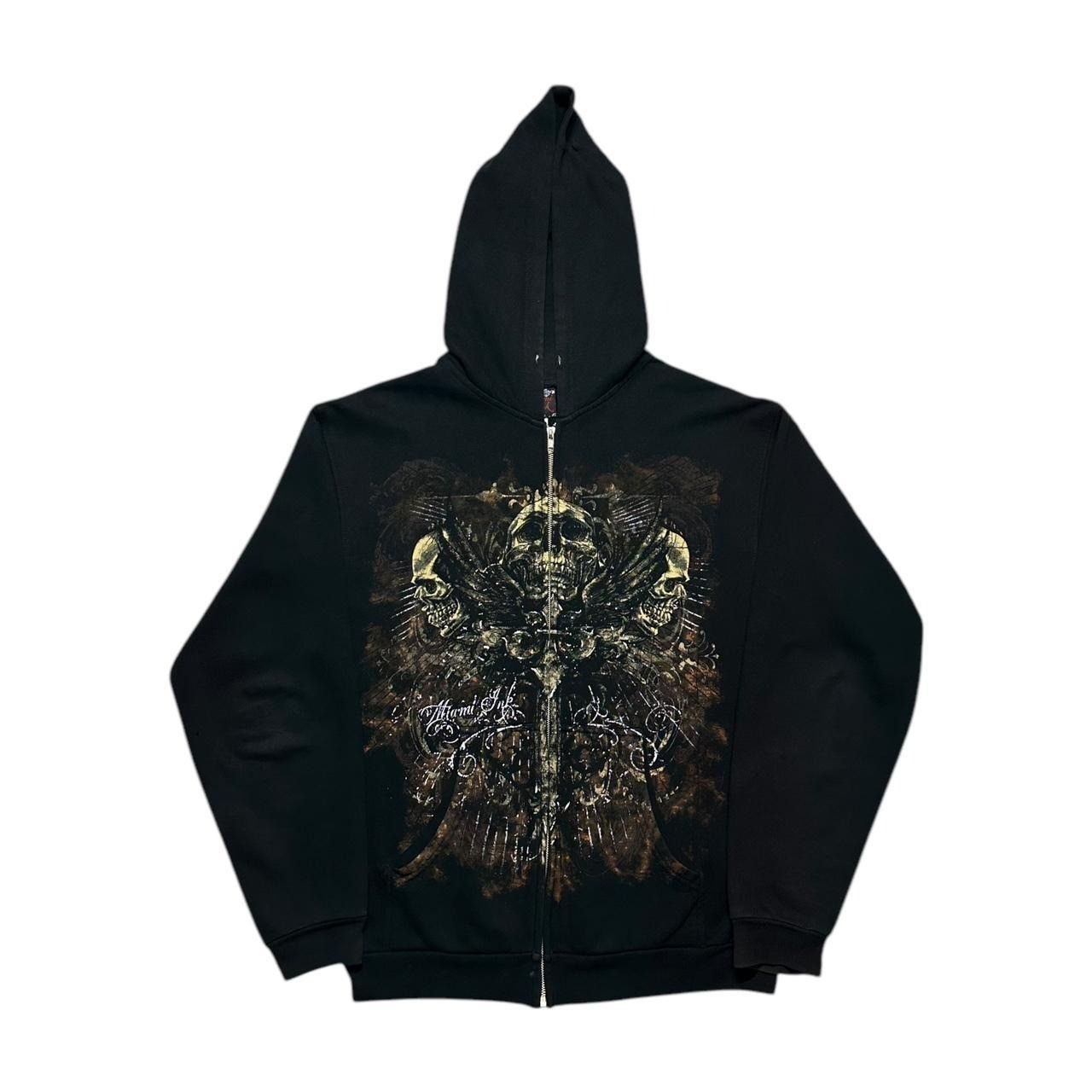Affliction × Southpole × Tapout Y2K Grunge Miami Ink Zip-Up Hoodie  