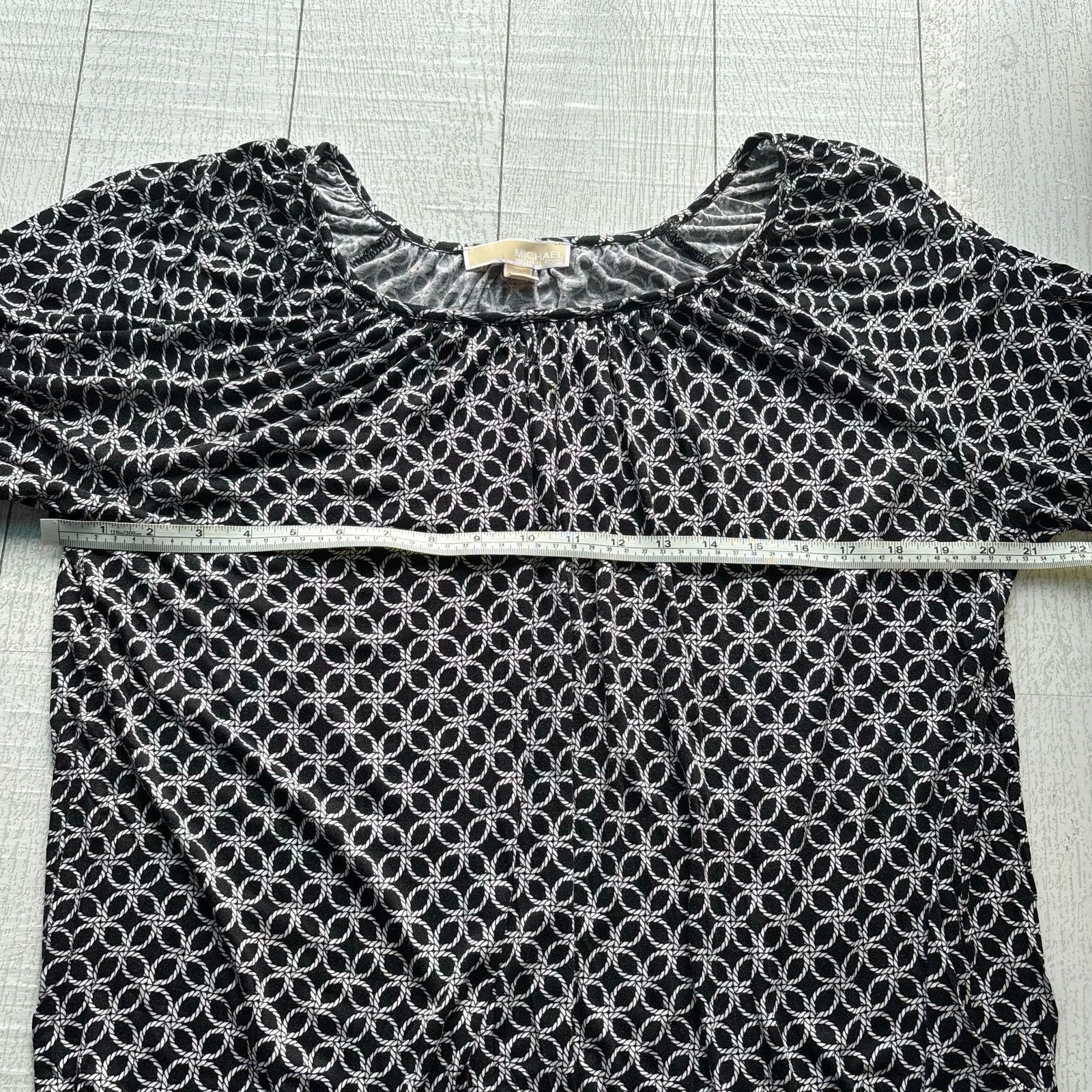 Michael Kors MICHAEL Michael Kors Black Blouse White Rope Design Size 1X Size XXL / US 16-18 / IT 52-54 - 6 Thumbnail