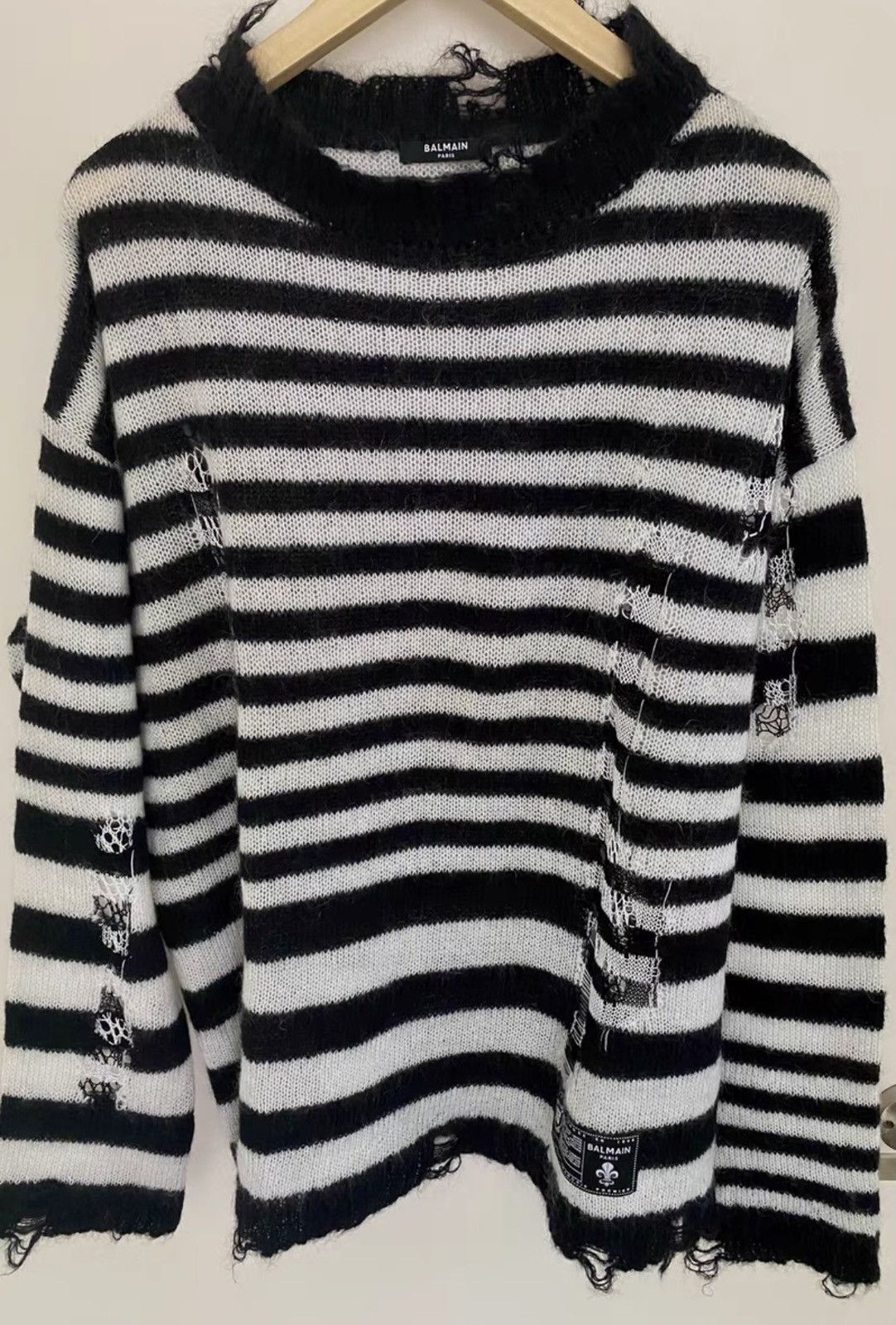 Balmain BALMAIN Men's Black & White Striped Size US S / EU 44-46 / 1 - 1 Thumbnail