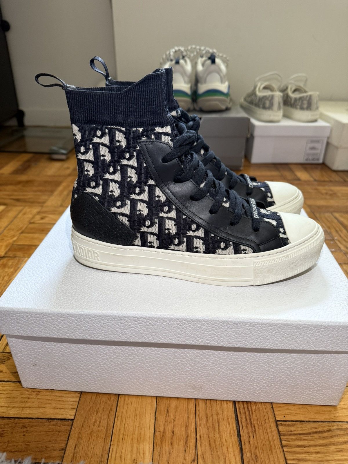 Christian Dior Monsieur × Dior Christian Dior High Top Sneakers - Deep Blue Dior Oblique Size US 8.5 / IT 38.5 - 3 Thumbnail