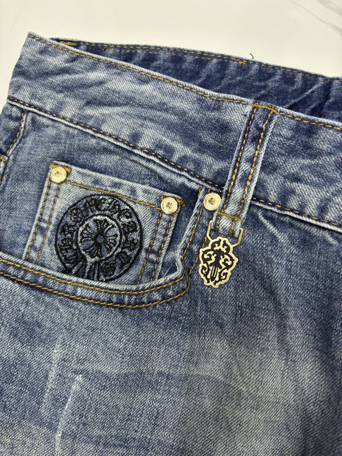 4GSELLER Chrome Hearts Symbol Jeans by Amarone Distressed Denim Size US 30 / EU 46 - 10 Thumbnail
