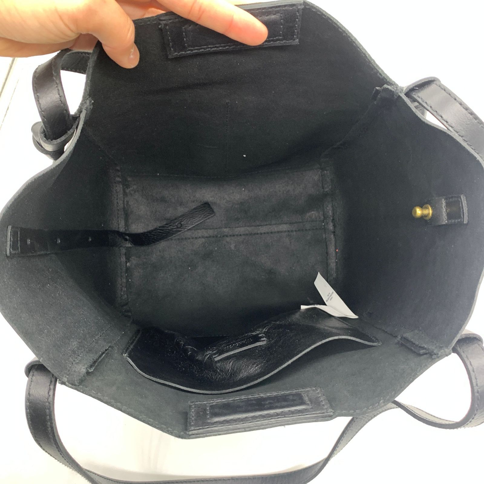 Madewell Madewell Womens Leather Tote Black Purse 14" Handbags Size ONE SIZE - 4 Thumbnail