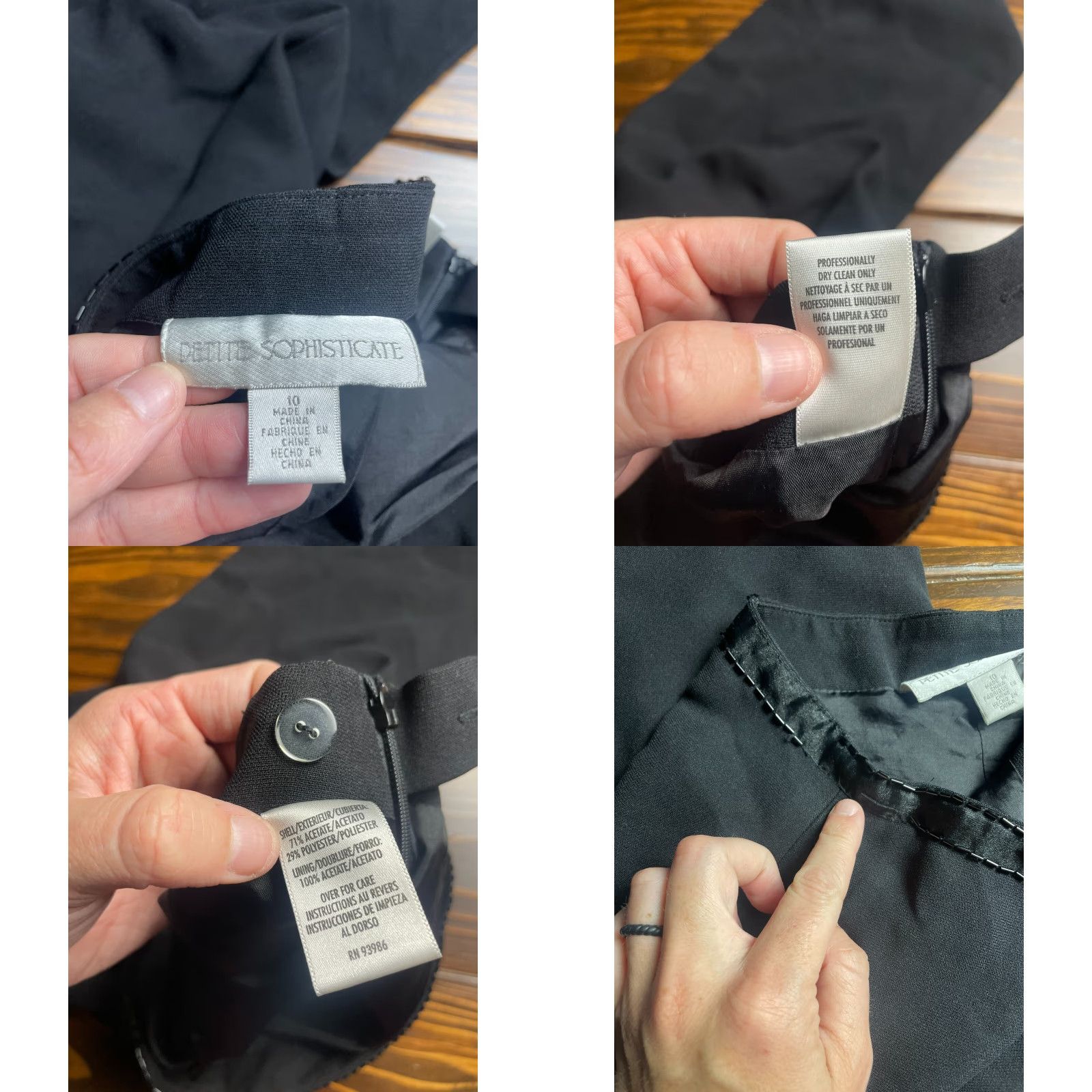 Vintage Petite Sophisticate Outlet Pants Womens 10 Black Dress Pants Beaded Regular Size 10 Womens Size 32" / US 10 / IT 46 - 8 Thumbnail