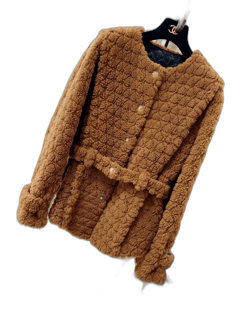 Chanel Chanel Camel Faux Fur Coat with Belt Size S / US 4 / IT 40 - 1 Thumbnail