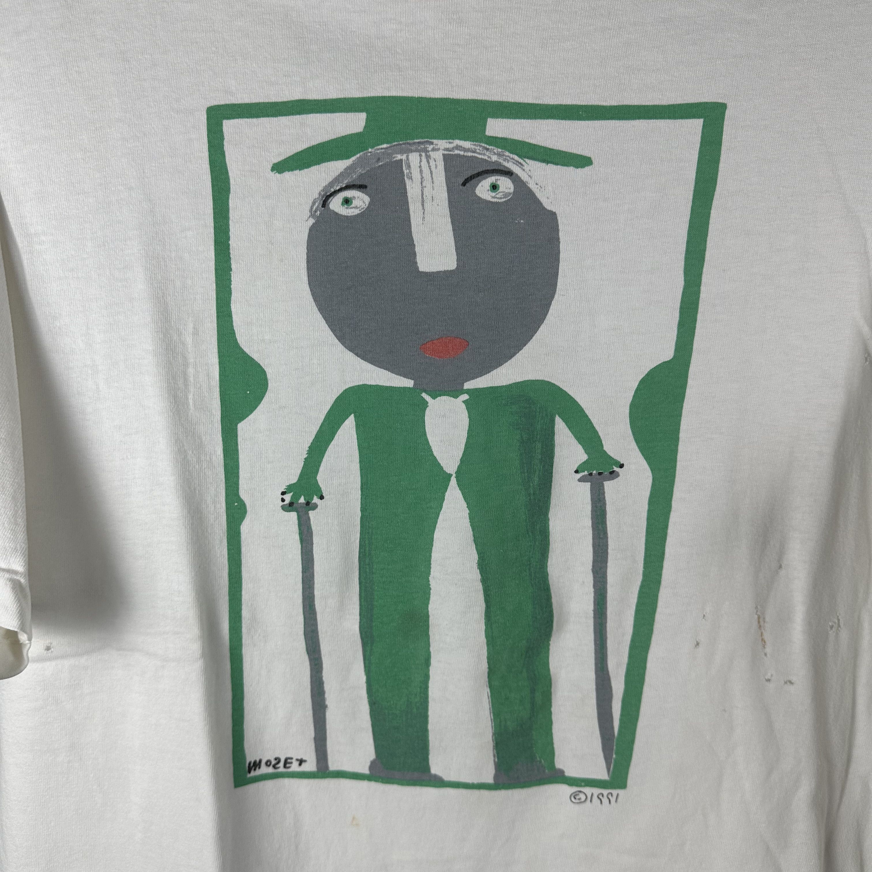 Vintage ​​​​1991 Mose Tolliver Art Moset Single Stitch T-shirt Size US XL / EU 56 / 4 - 2 Thumbnail