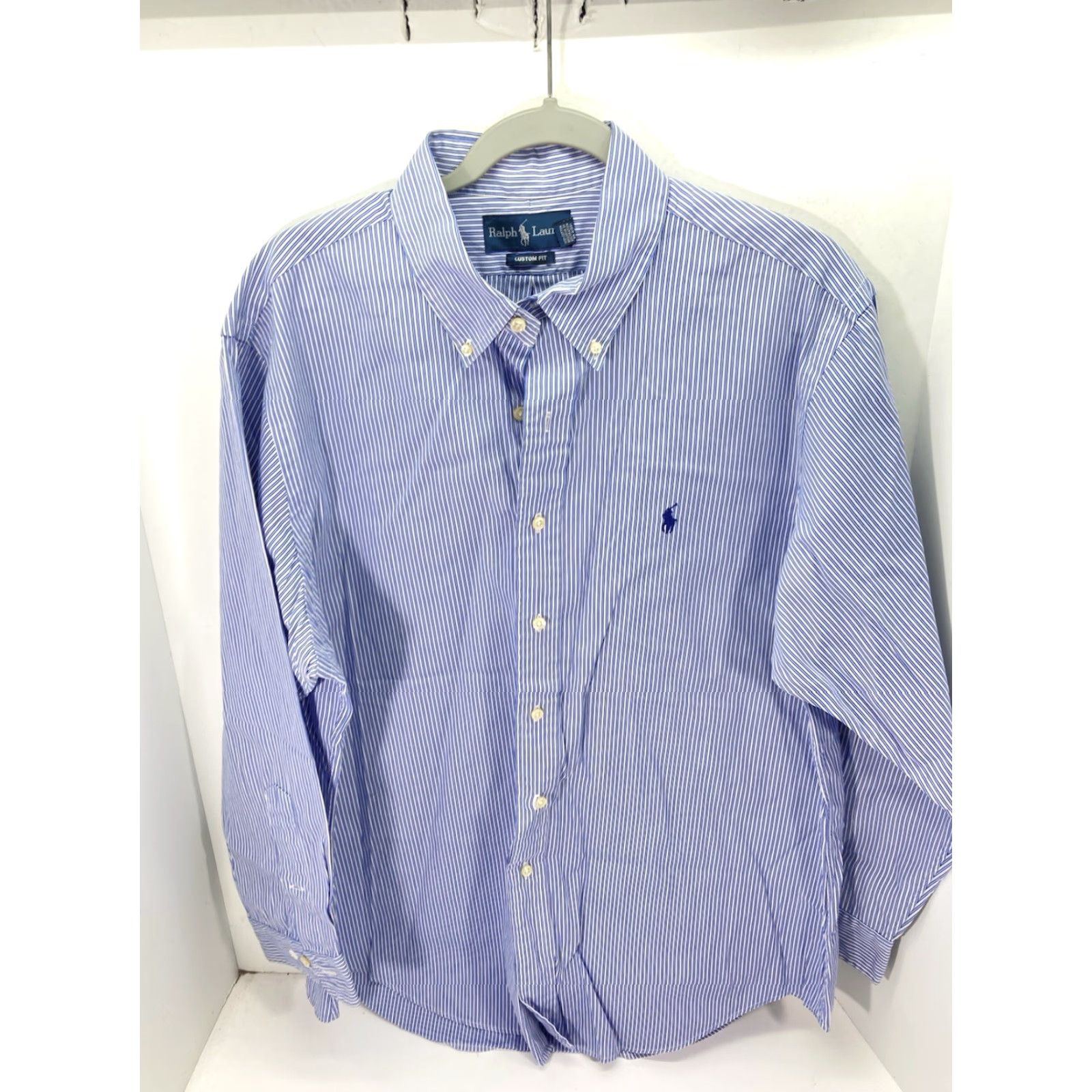 Ralph Lauren Ralph Lauren Shirt Men XL Blue Stripe Button Long Sleeve Custom Fit 17/33 Size US XL / EU 56 / 4 - 2 Thumbnail
