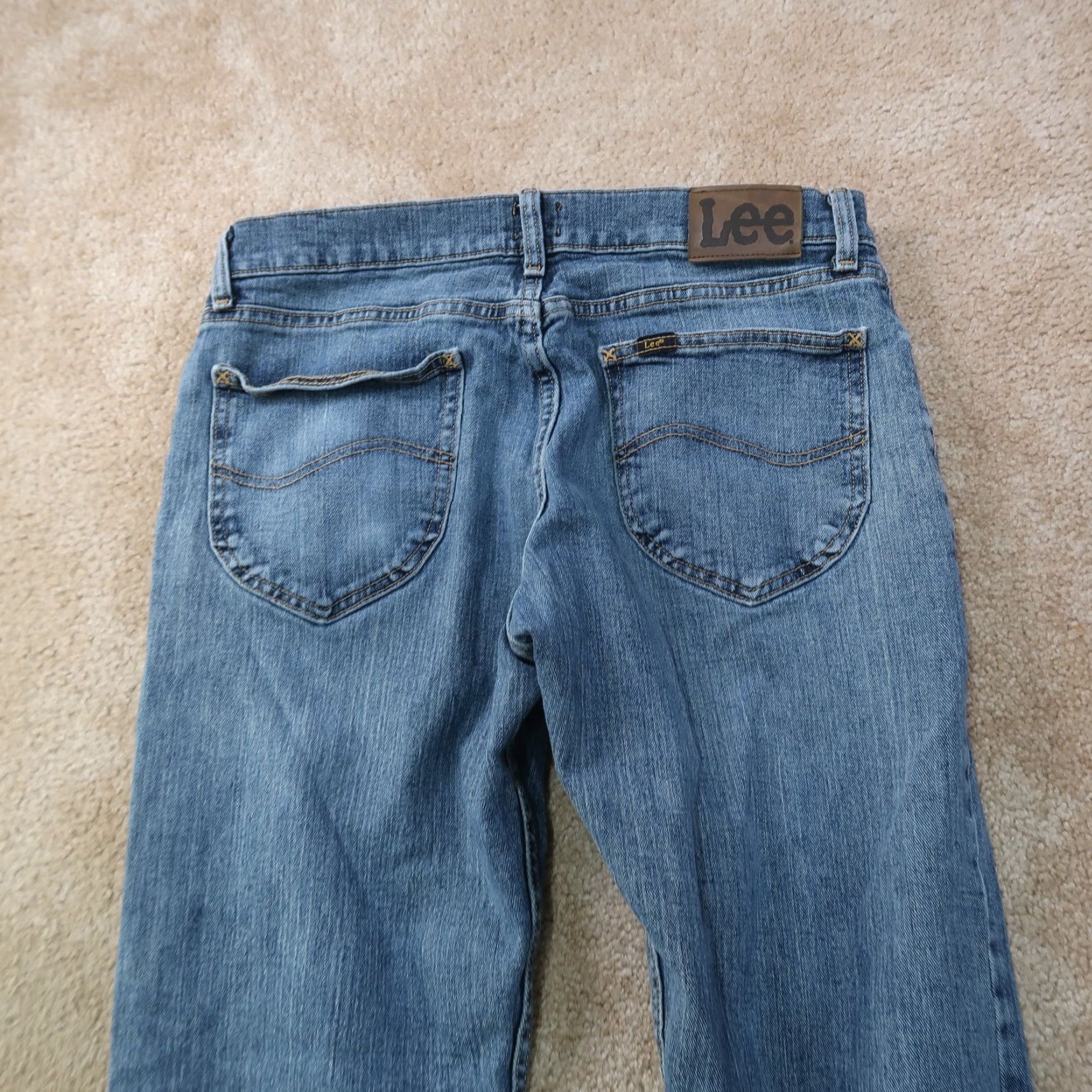 Lee Lee Jeans Regular Straight Leg Mens 33x30 Blue Denim 5-Pocket Zipper Jeans Regular Mens Size US 33 - 5 Thumbnail