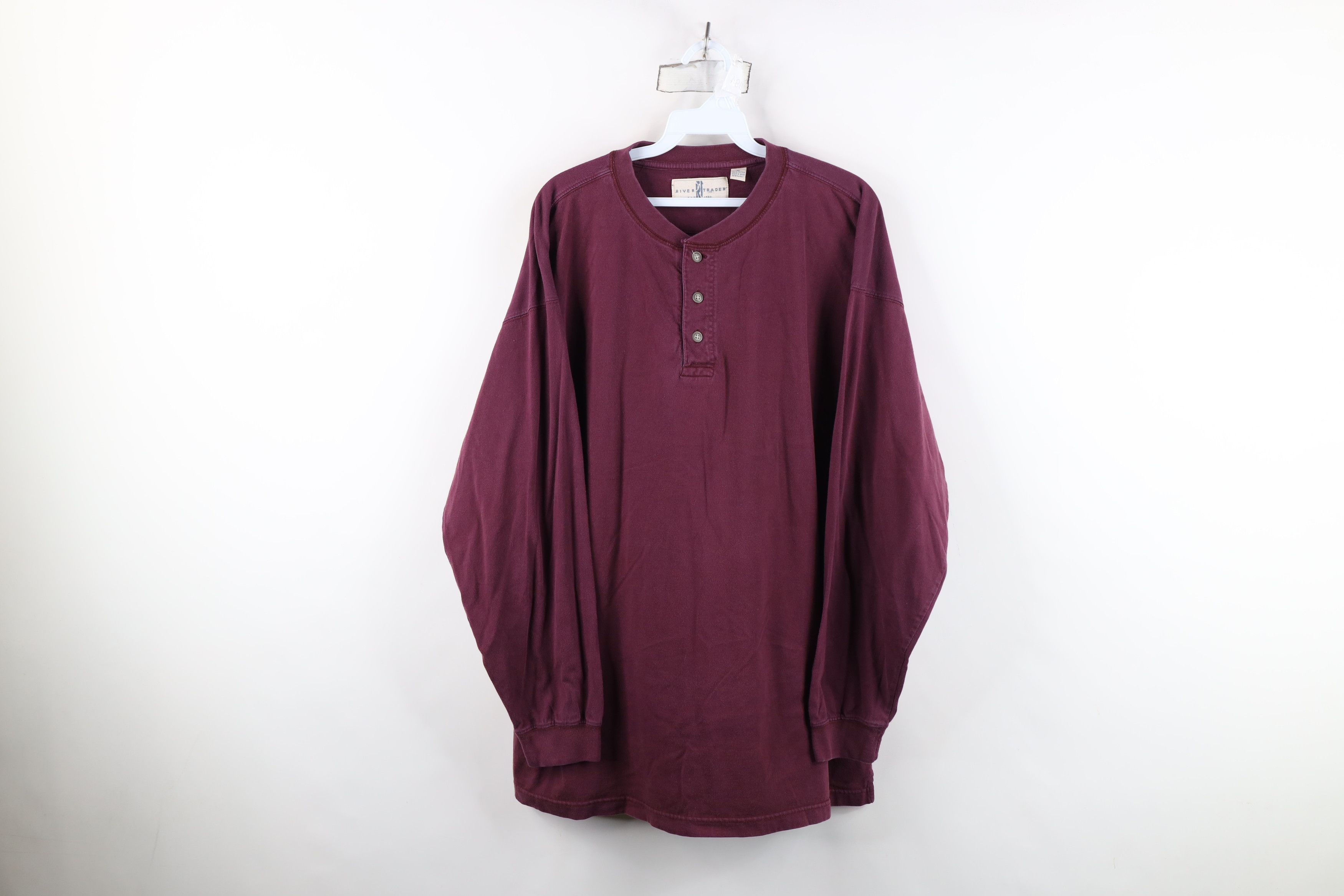 Vintage Vintage 90s Streetwear Cotton Long Sleeve Henley T-Shirt Size US XL / EU 56 / 4 - 1 Thumbnail
