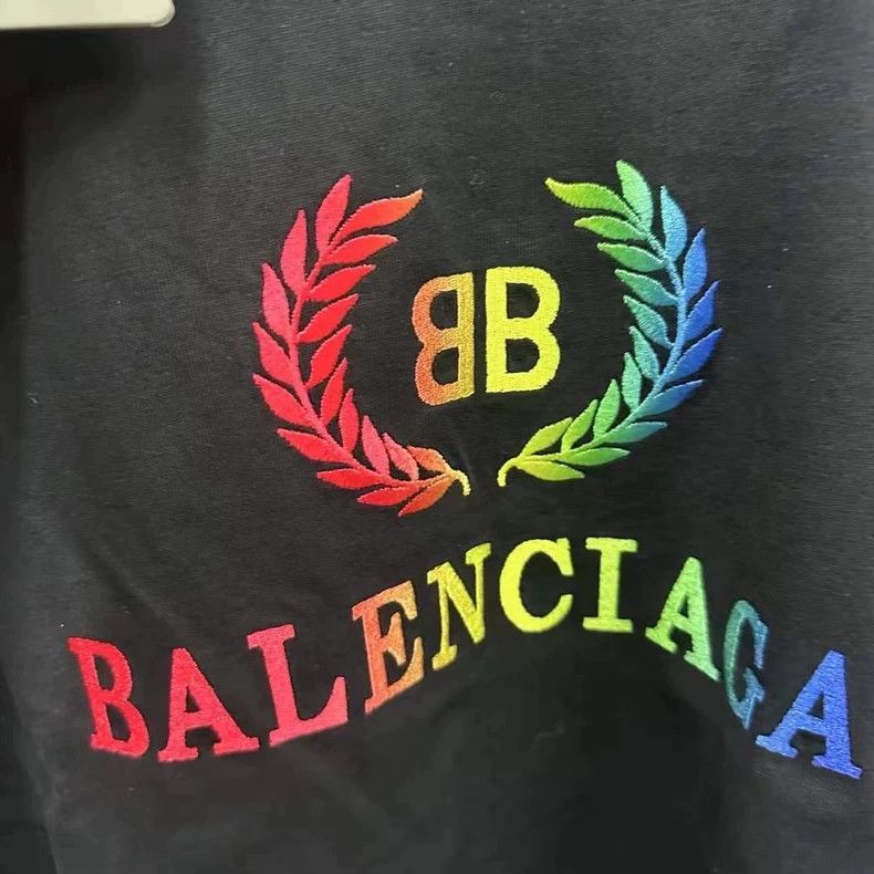 Balenciaga Balenciaga Rainbow embroidered logo short sleeve 2505-Nexta Size US XS / EU 42 / 0 - 3 Thumbnail