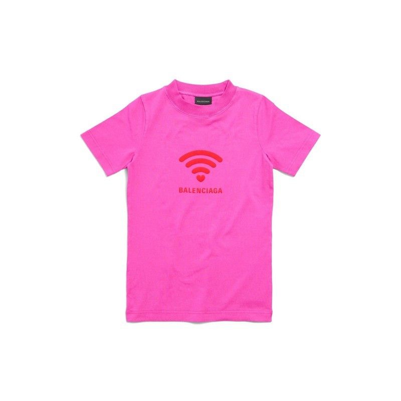 Balenciaga oc11z0825 Lo_ve T-Shirt Fitted in Pink Size XS / US 0-2 / IT 36-38 - 1 Thumbnail