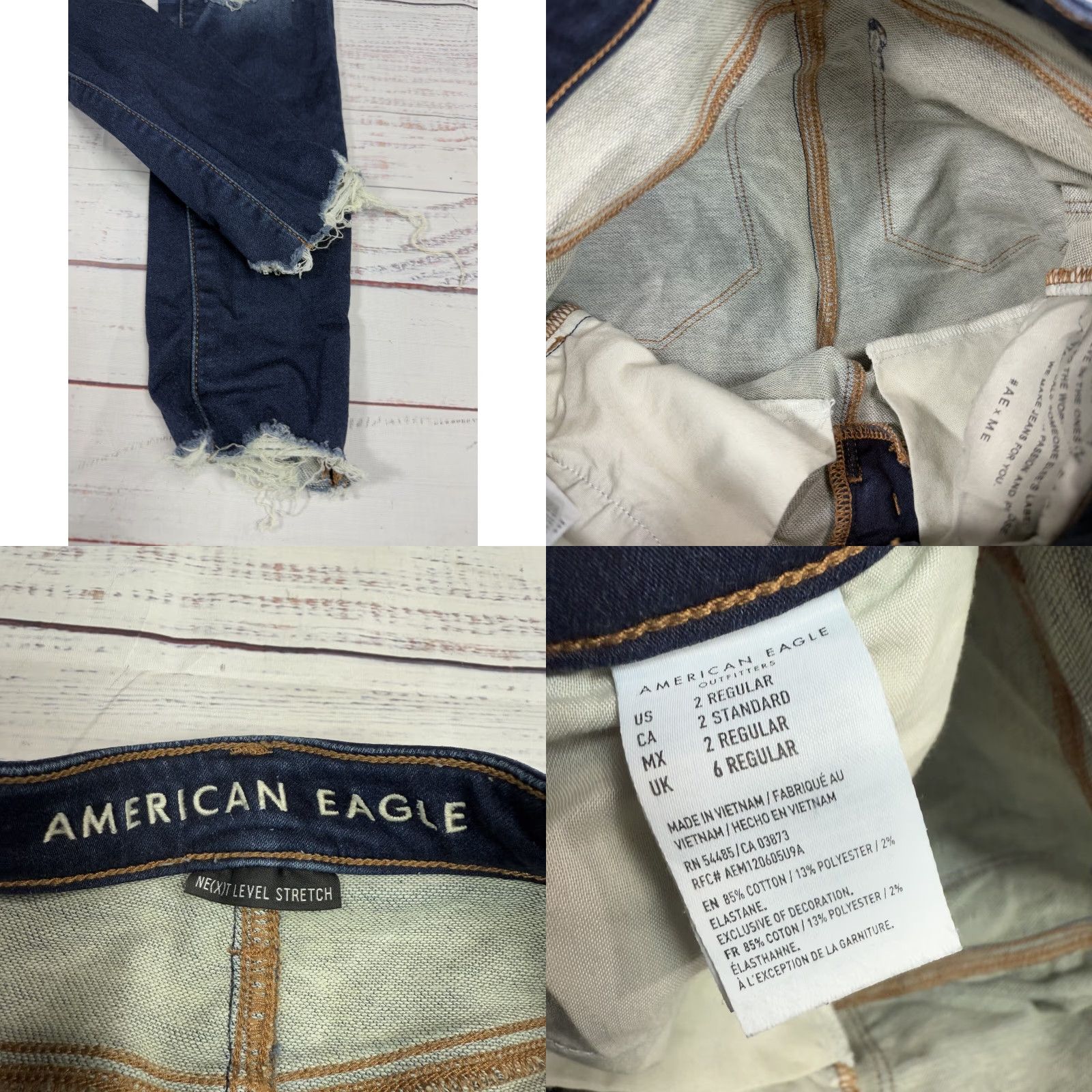 American Eagle Outfitters American Eagle Outfitters Slim Jeans Women's 2 27in Inseam Blue Distressed Stretch Raw Hem Ankle Regular 28in SD Size 26" / US 2 / IT 38 - 8 Thumbnail