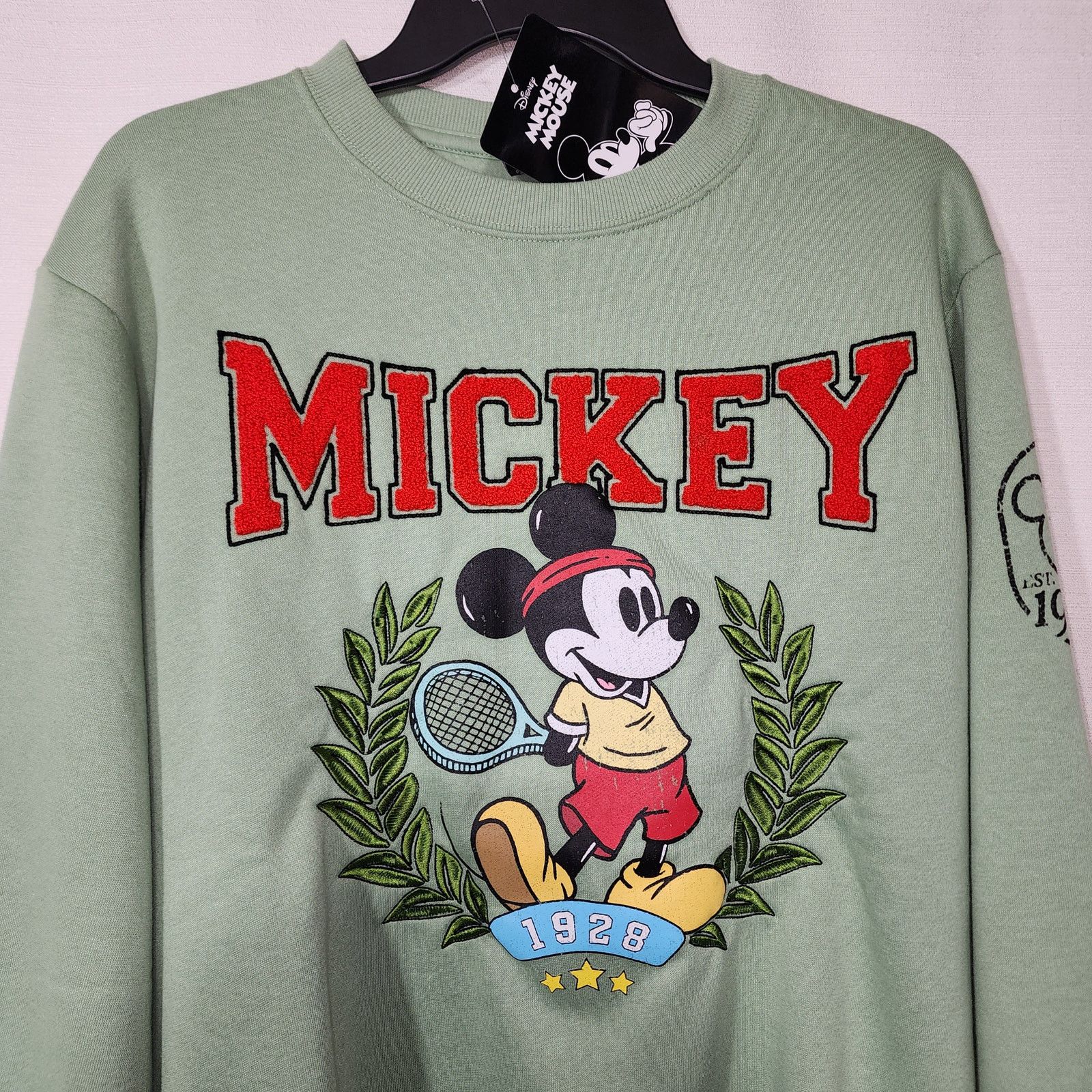 Disney Mickey mouse tennis green sweatshirt men's Medium NWT Size M / US 6-8 / IT 42-44 - 2 Thumbnail