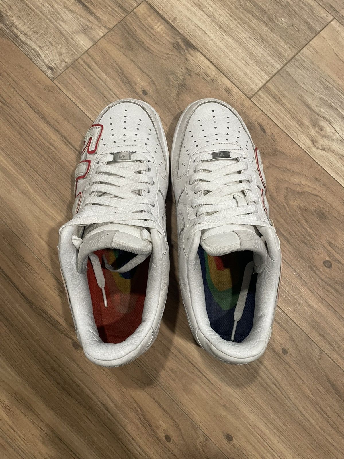 Cactus Plant Flea Market × Nike Cactus Plant Flea MarketxNike By You Air Force One White/Red Size US 8.5 / EU 41-42 - 5 Thumbnail