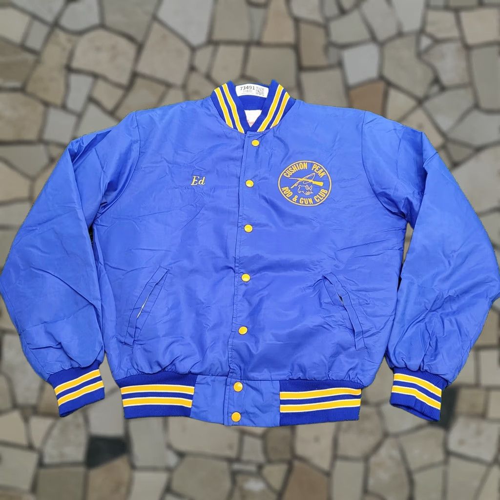 Vintage VINTAGE Gun Club Bomber Jacket Medium 23x24 Blue 70s Men Regular M Jacket Size US M / EU 48-50 / 2 - 1 Thumbnail