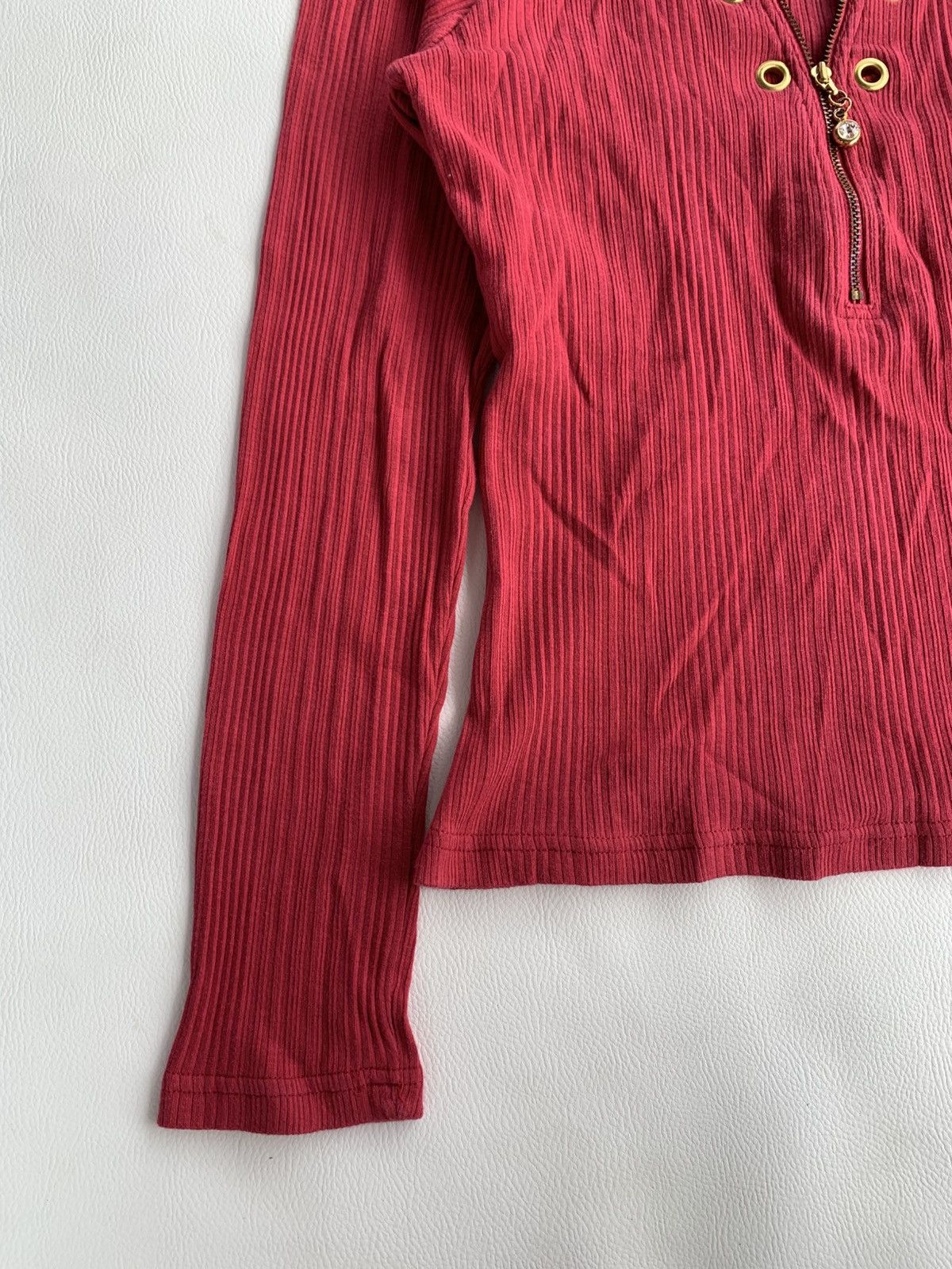 Japanese Brand 5th Street Pink Zip Collar Studded Long Sleeve Size M / US 6-8 / IT 42-44 - 10 Thumbnail