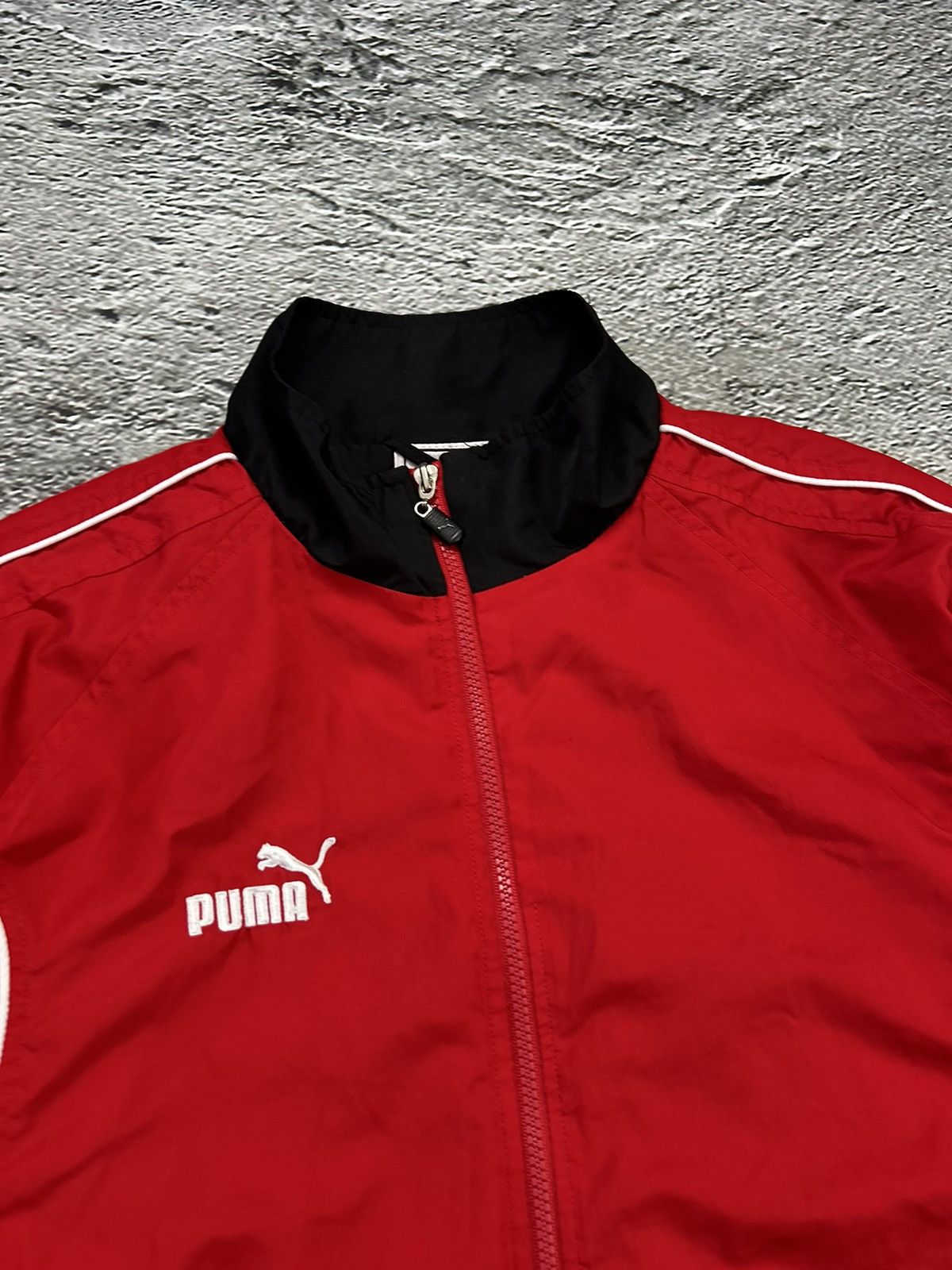 Puma × Vintage Puma tracksuit pants jacket vintage red black Y2K drill Size US L / EU 52-54 / 3 - 3 Thumbnail