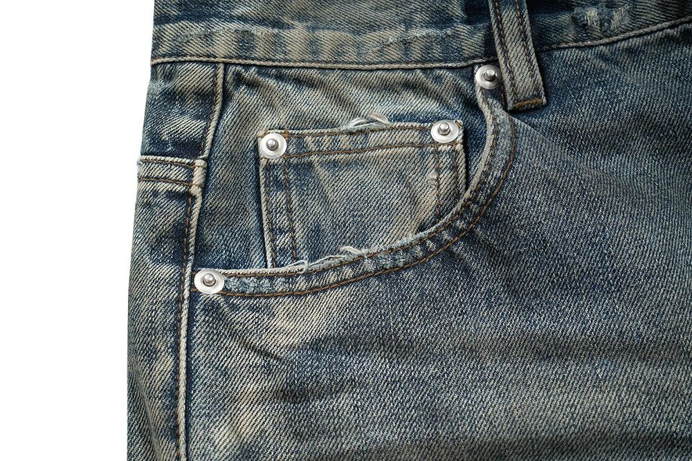 Jean Harajuku Streetwear Washed Dirty Baggy Blue Jeans Size US 32 / EU 48 - 5 Thumbnail
