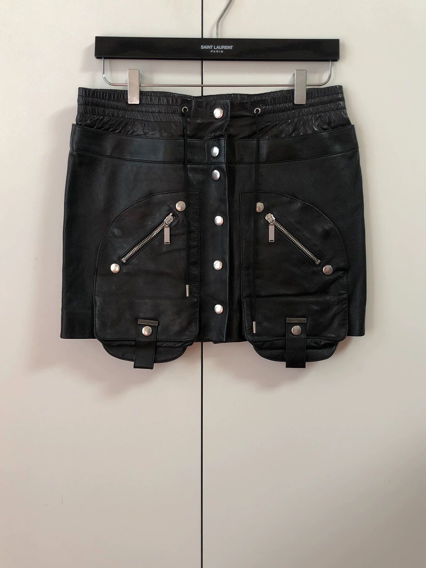 Saint Laurent Paris Saint Laurent Leather Skirt (SLP) - YSL Lambskin Mini Skirt Size 28" / US 6 / IT 42 - 1 Thumbnail