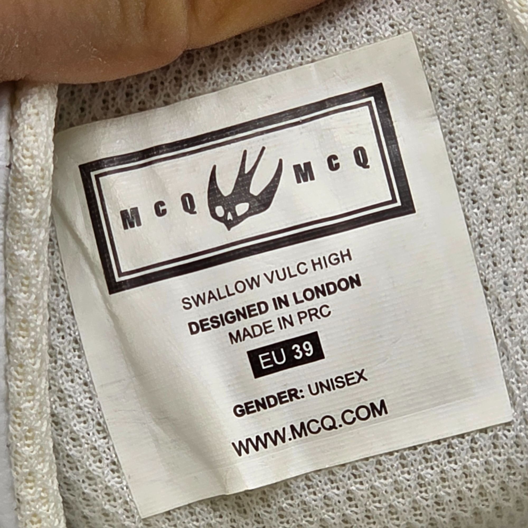 Alexander McQueen Adults 8.5 White Swallow Vulc High Top Sne