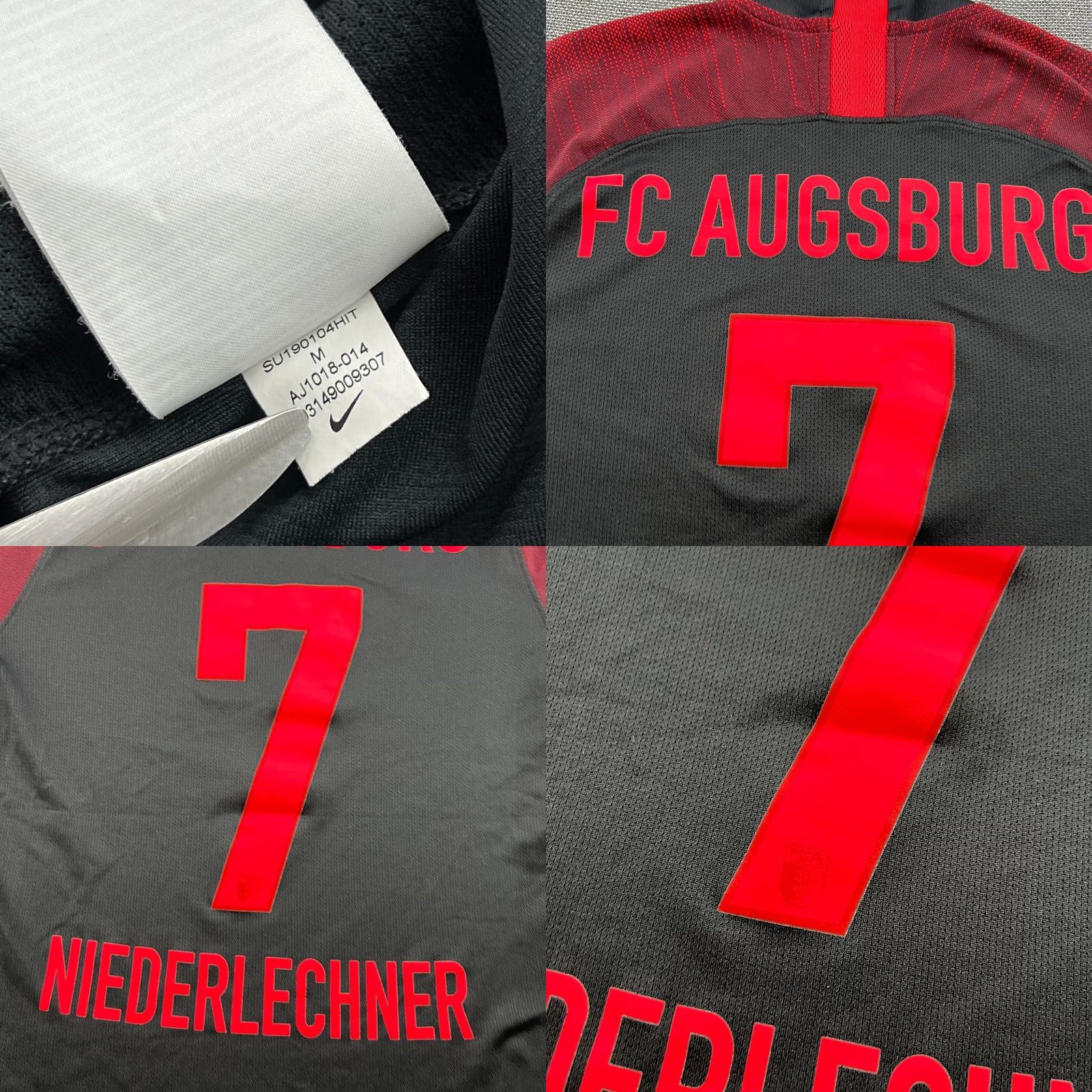Nike Nike FC Augsburg 2019 2020 Third Florian Niederlechner Jersey Mens Sz M Shirt Football Black Mens Nike Squat Tshirt Size US M / EU 48-50 / 2 - 8 Thumbnail