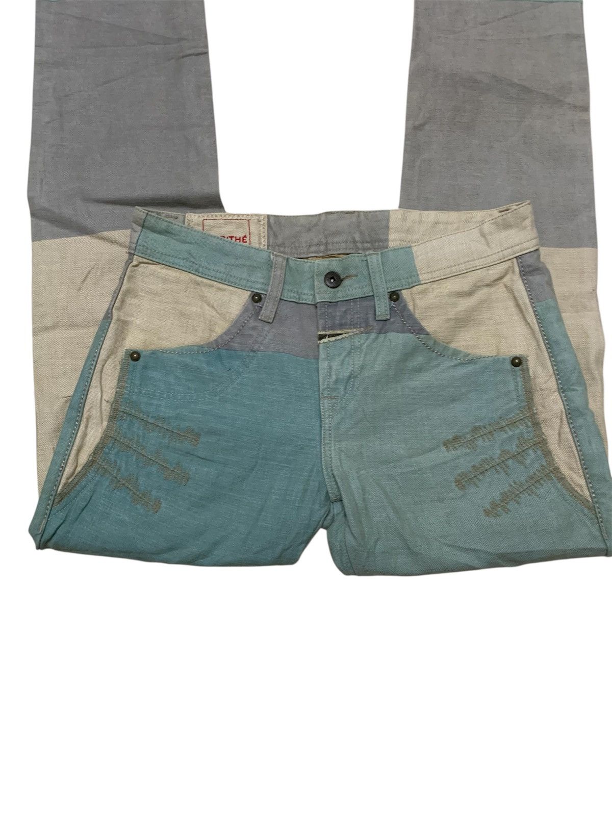 Marithe + Francois Girbaud MARITHE FRANCOIS GIRBAUD COLOUR BLOCK DENIM JEANS Size US 31 - 5 Thumbnail