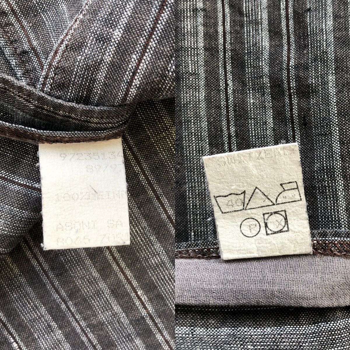 Bally × Vintage Bally Vintage Linen Button Ups Striped Shirt Grey Size US L / EU 52-54 / 3 - 11 Thumbnail