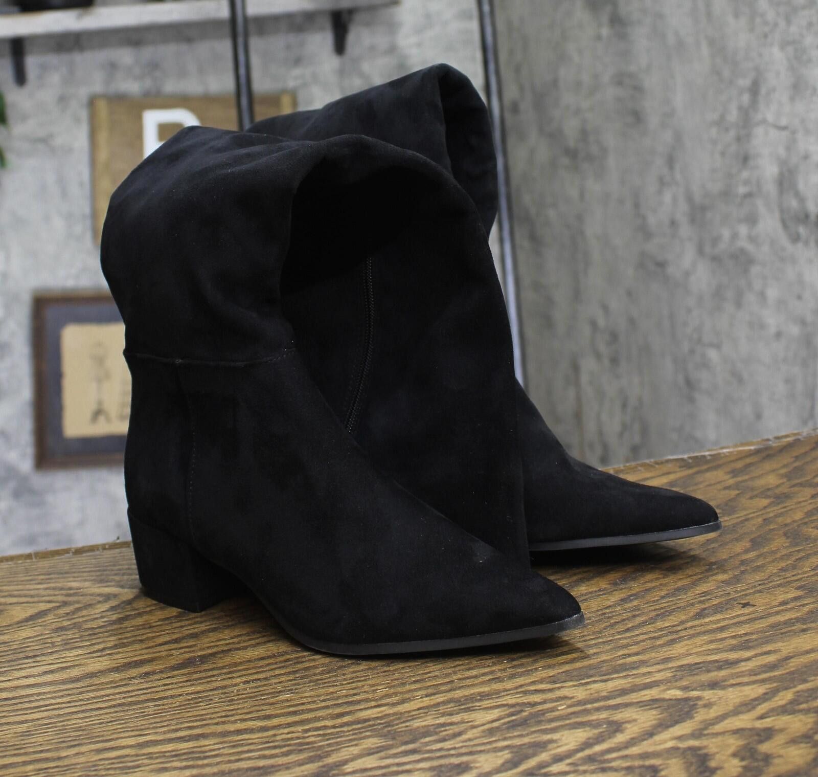 Other New On 34th Womens Boots 10019655400 Black Microsuede 5m Size US 5 / IT 35 - 2 Thumbnail
