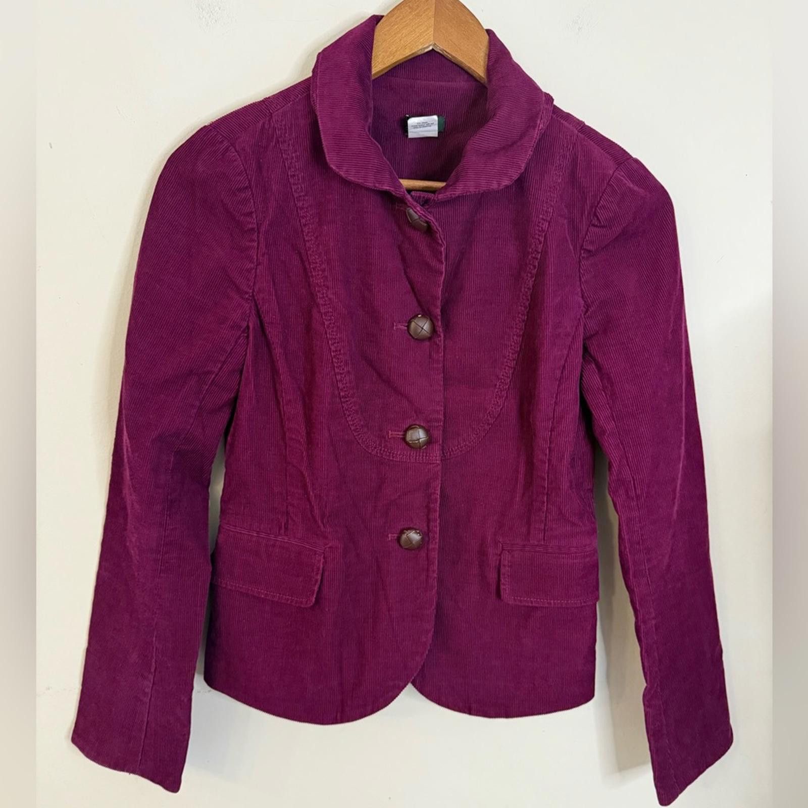 Other J. Crew Factory purple corduroy cotton blazer jacket SZ 2 Size XS / US 0-2 / IT 36-38 - 1 Thumbnail