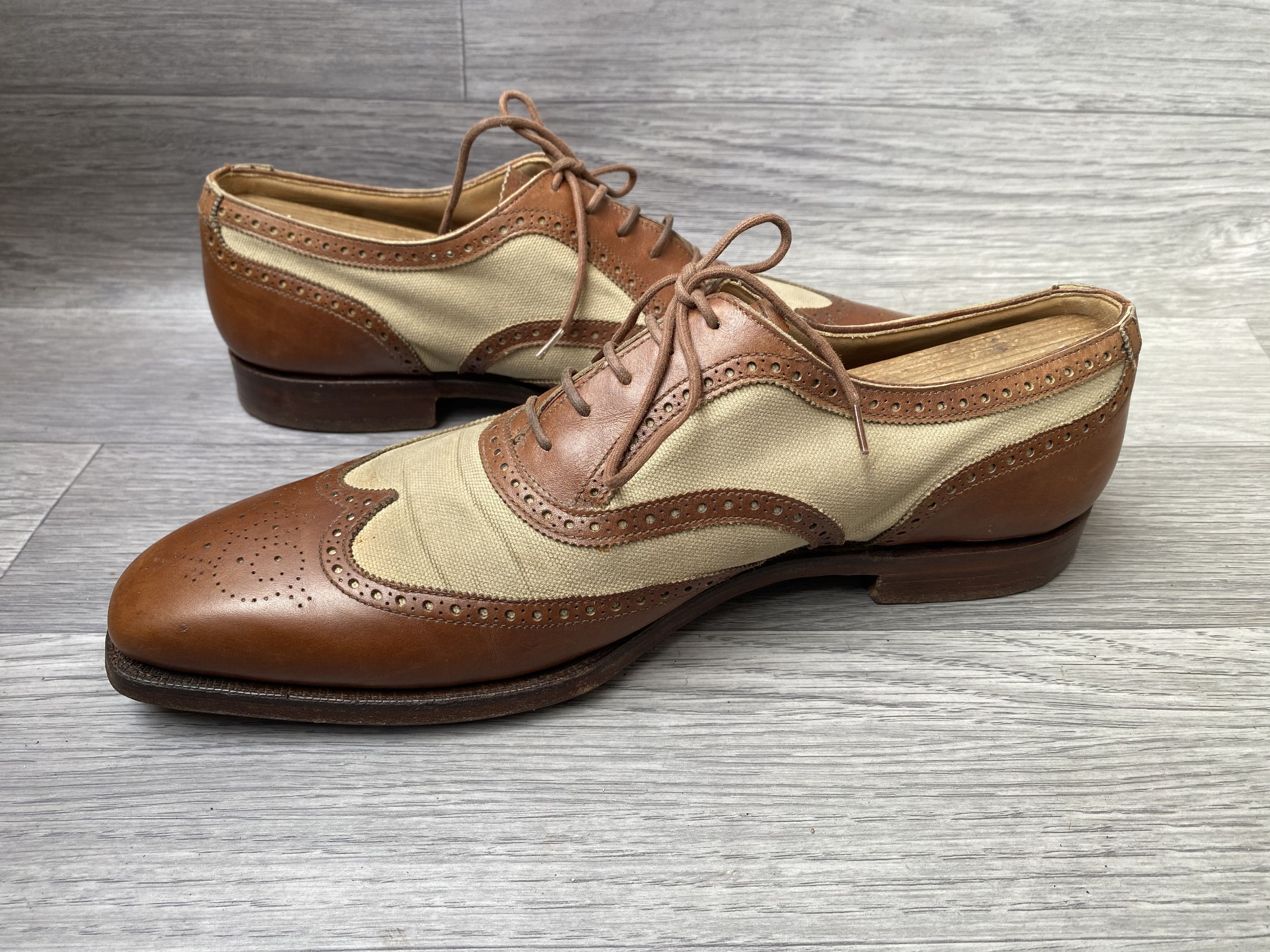 Crockett & Jones Crockett and jones two tone wingtip dress oxford shoes Size US 9 / EU 42 - 11 Thumbnail