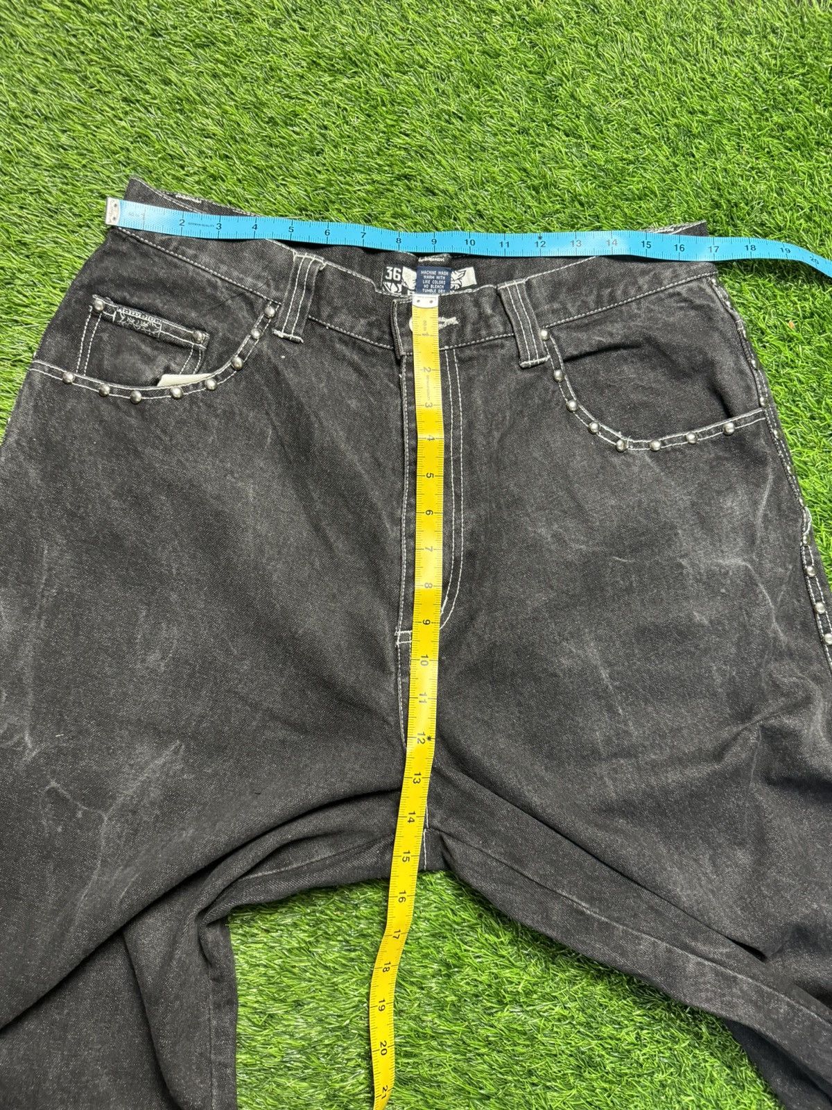 JNCO RAW BLUE - side stud baggy jeans Size US 33 - 14 Thumbnail