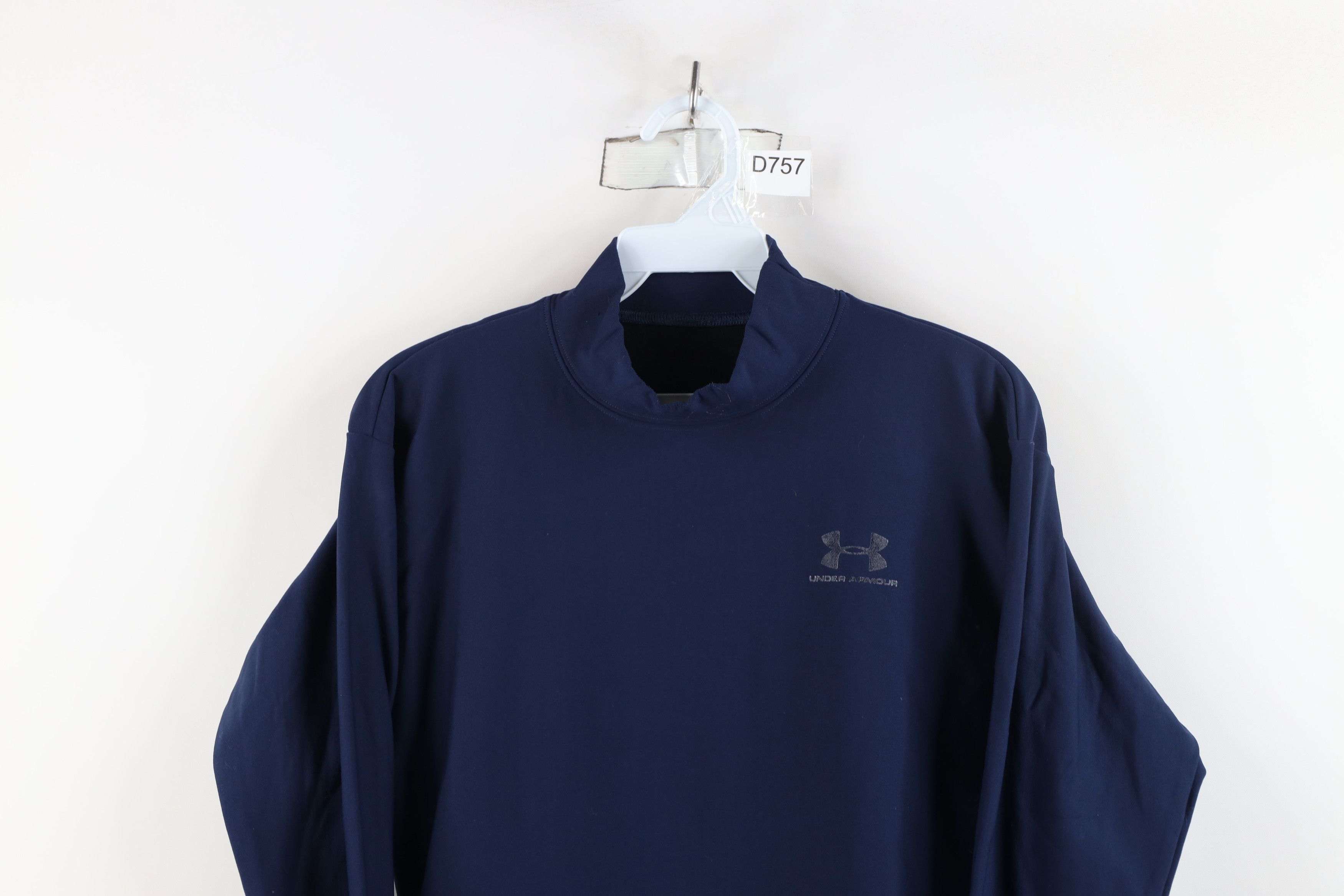 Under Armour × Vintage Under Armour Tactical Compression Mock Neck T-Shirt Navy Size US L / EU 52-54 / 3 - 2 Thumbnail