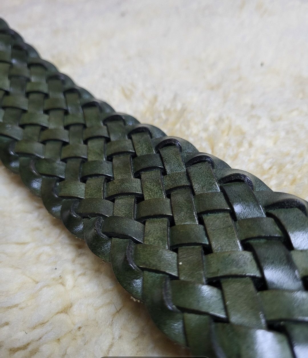 Other Bekaloo Hand-Braided Leather Belt – Made in France – Green Size ONE SIZE - 8 Thumbnail