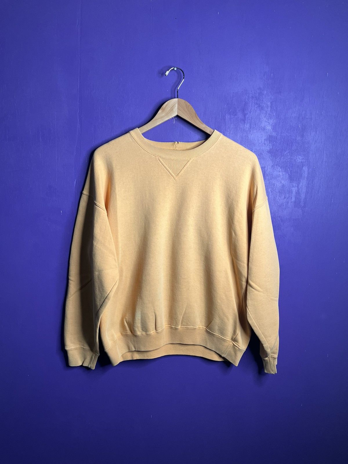 Gap × Vintage Vintage 90s GAP faded yellow blank sweatshirt Size US M / EU 48-50 / 2 - 1 Thumbnail