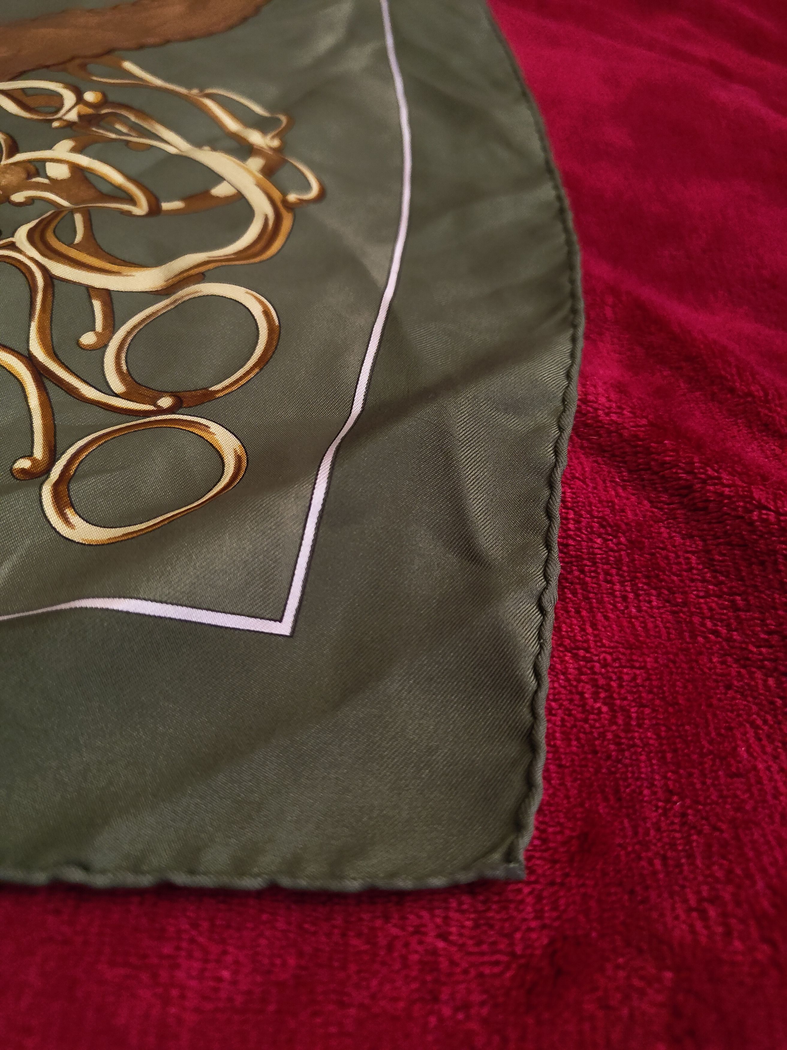 Hermes Silk scarf Hermes Guillemot 1974 in green Size ONE SIZE - 6 Thumbnail