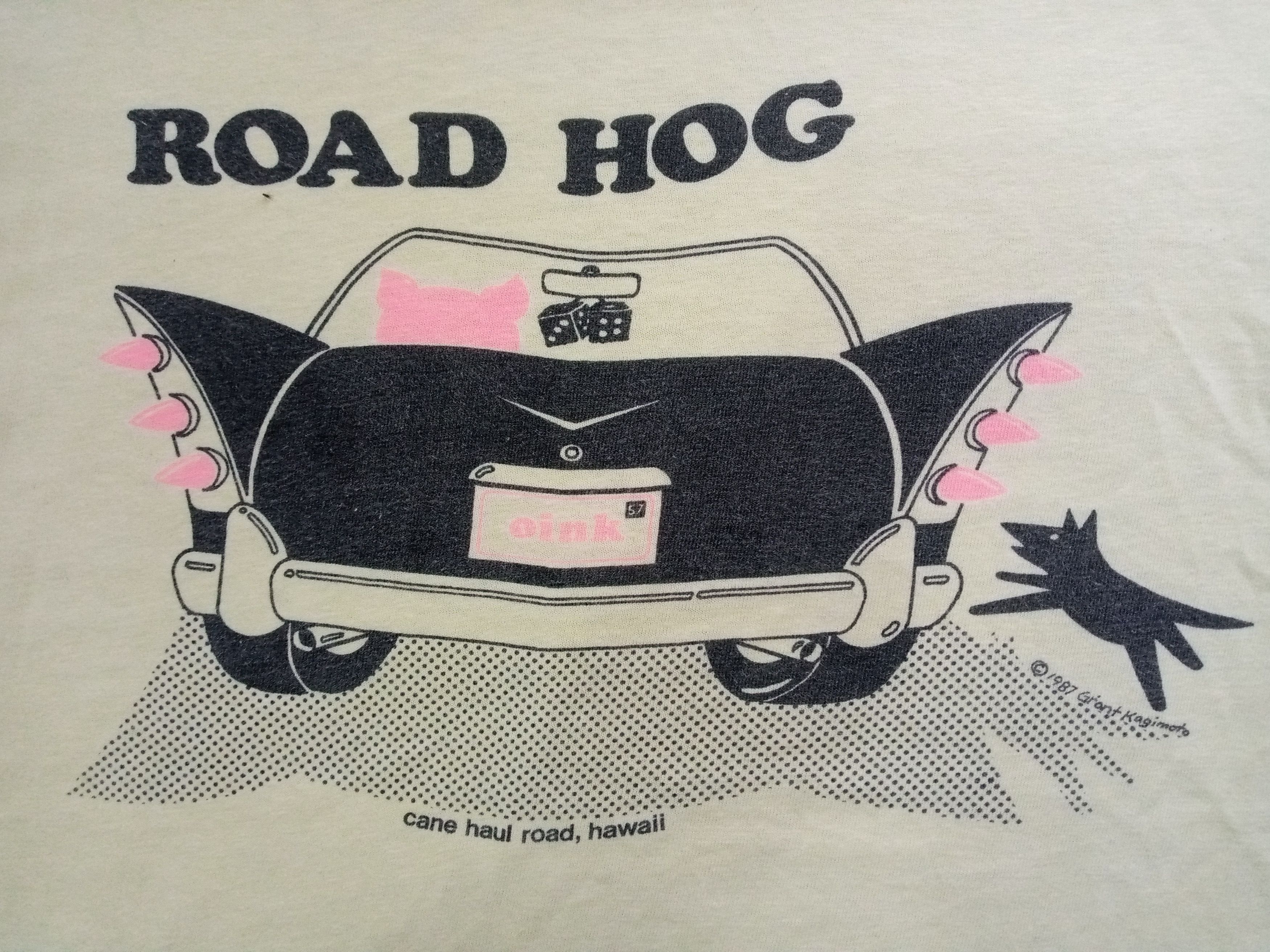 Vintage Vintage 1987 single stitch Hanes tee : OINK Roadhog Size US M / EU 48-50 / 2 - 10 Thumbnail