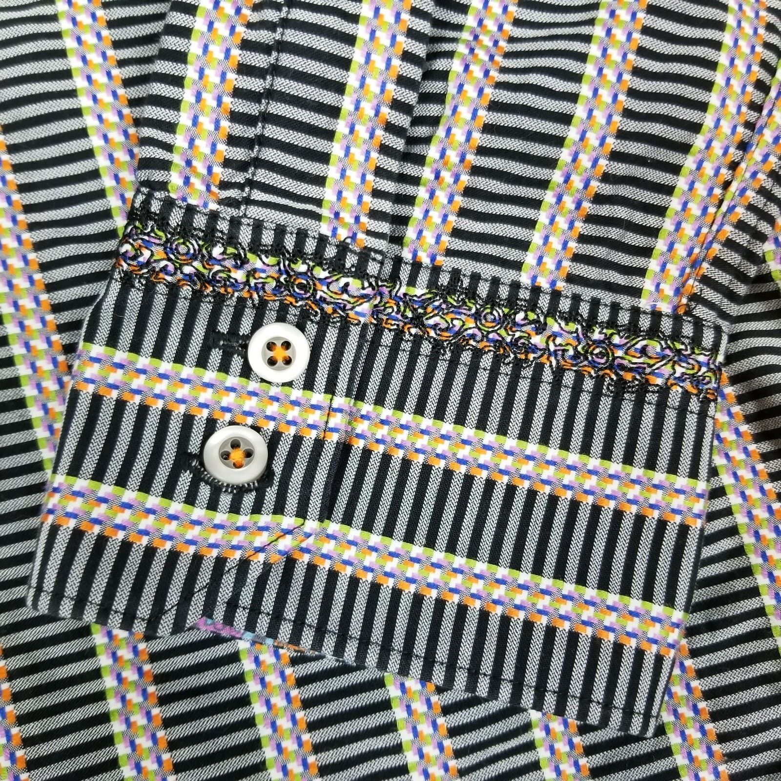 Robert Graham Robert Graham Men’s Stripe Button Down Collared Shirt Sz L Size US L / EU 52-54 / 3 - 9 Thumbnail