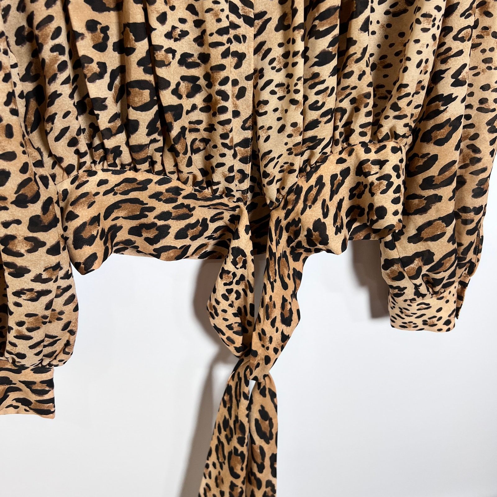 Frame Frame Smocked Cheetah Blouson Blouse Camel Mock Neck Size M Size M / US 6-8 / IT 42-44 - 10 Thumbnail