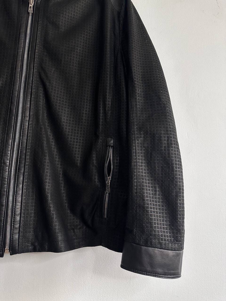 Other Latini Luxury Black Leather Jacket Paisley Silk Lining Size US XL / EU 56 / 4 - 2 Thumbnail