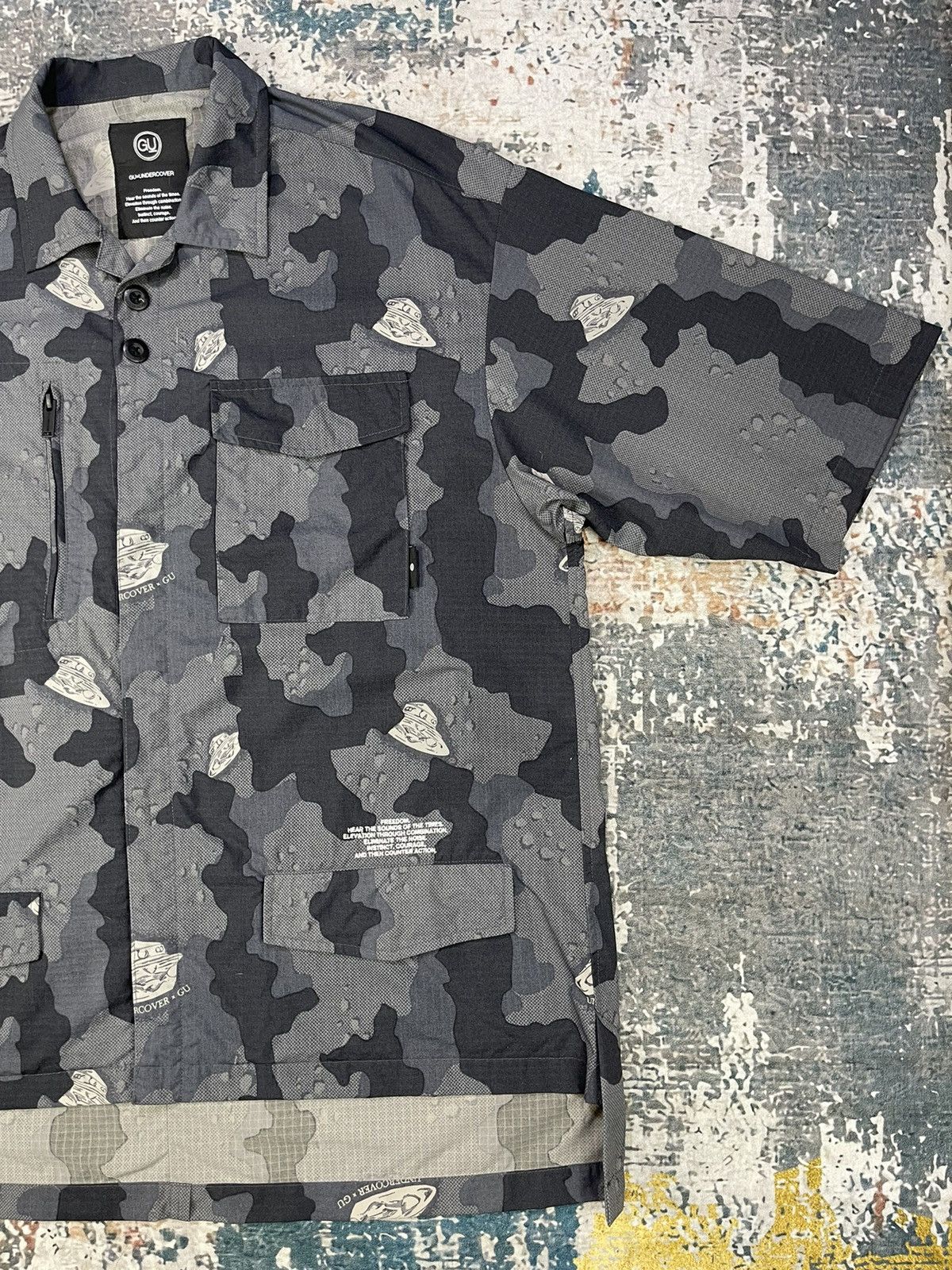 GU × Undercover GU x Undercover Oversized Ripstop Fatigue Overshirt Size US L / EU 52-54 / 3 - 5 Thumbnail