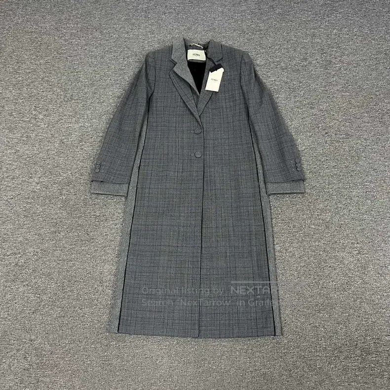 Fendi Fendi Gray Mixed Collar Long Single-breasted Wool Coat Size XS / US 0-2 / IT 36-38 - 3 Thumbnail
