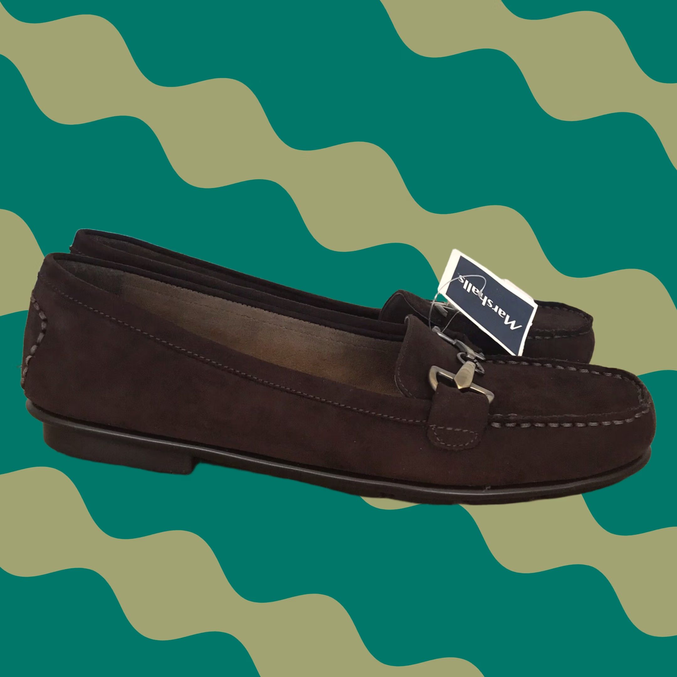 Vintage Aerosoles Women Brown Faux Suede Memory Foam Slip-On Comfort Flats Loafers 9 M Size US 9 / IT 39 - 1 Thumbnail