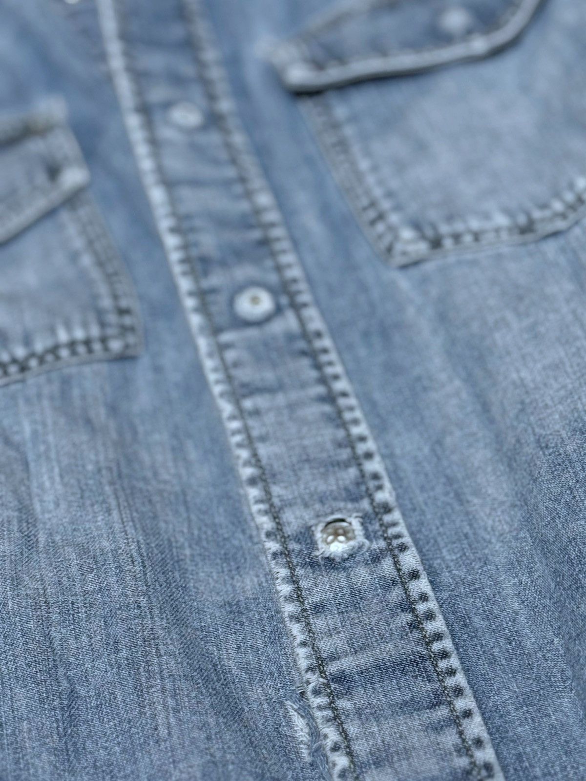 Maison Margiela SS16 DESTROYED DENIM SHIRT DISTRESSED BLUE Size US S / EU 44-46 / 1 - 7 Thumbnail