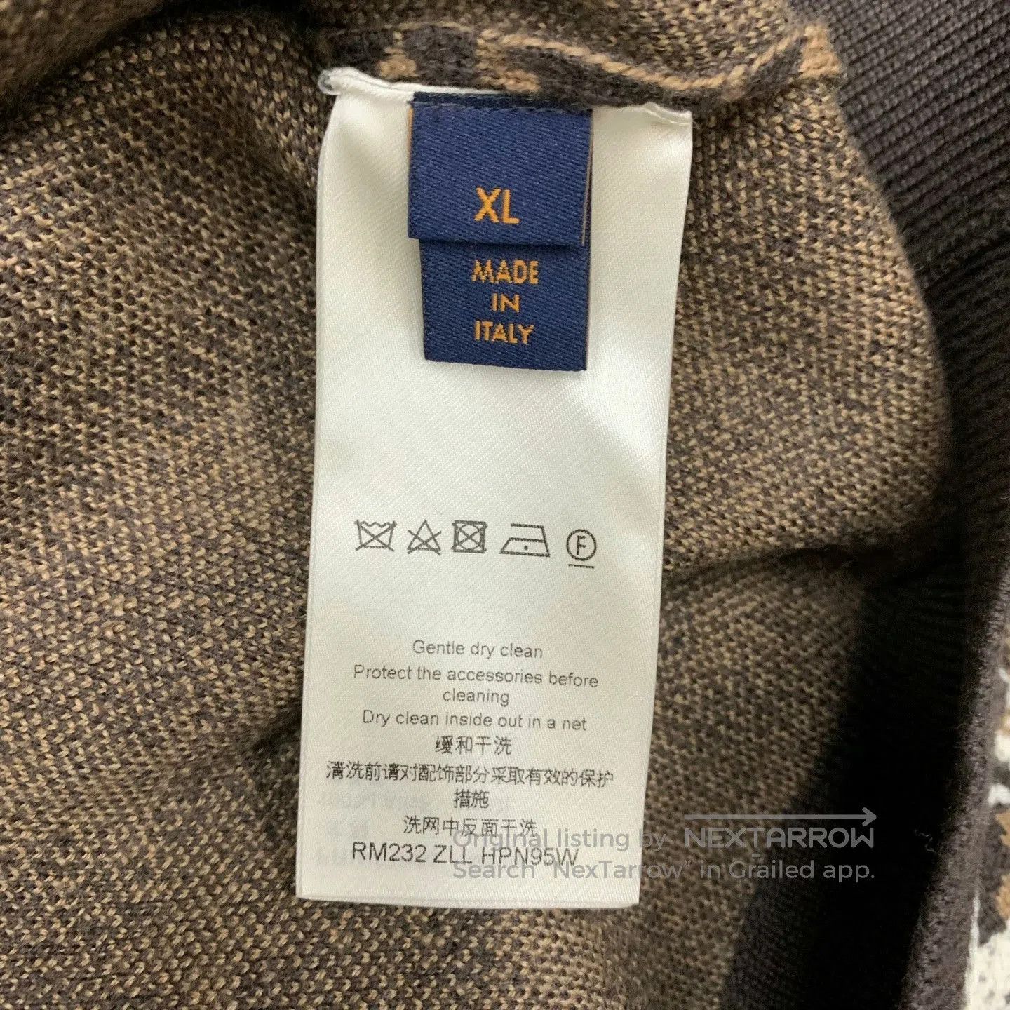 Louis Vuitton LV Brown Graffiti Knit Sweater in XL. Size US XL / EU 56 / 4 - 3 Thumbnail