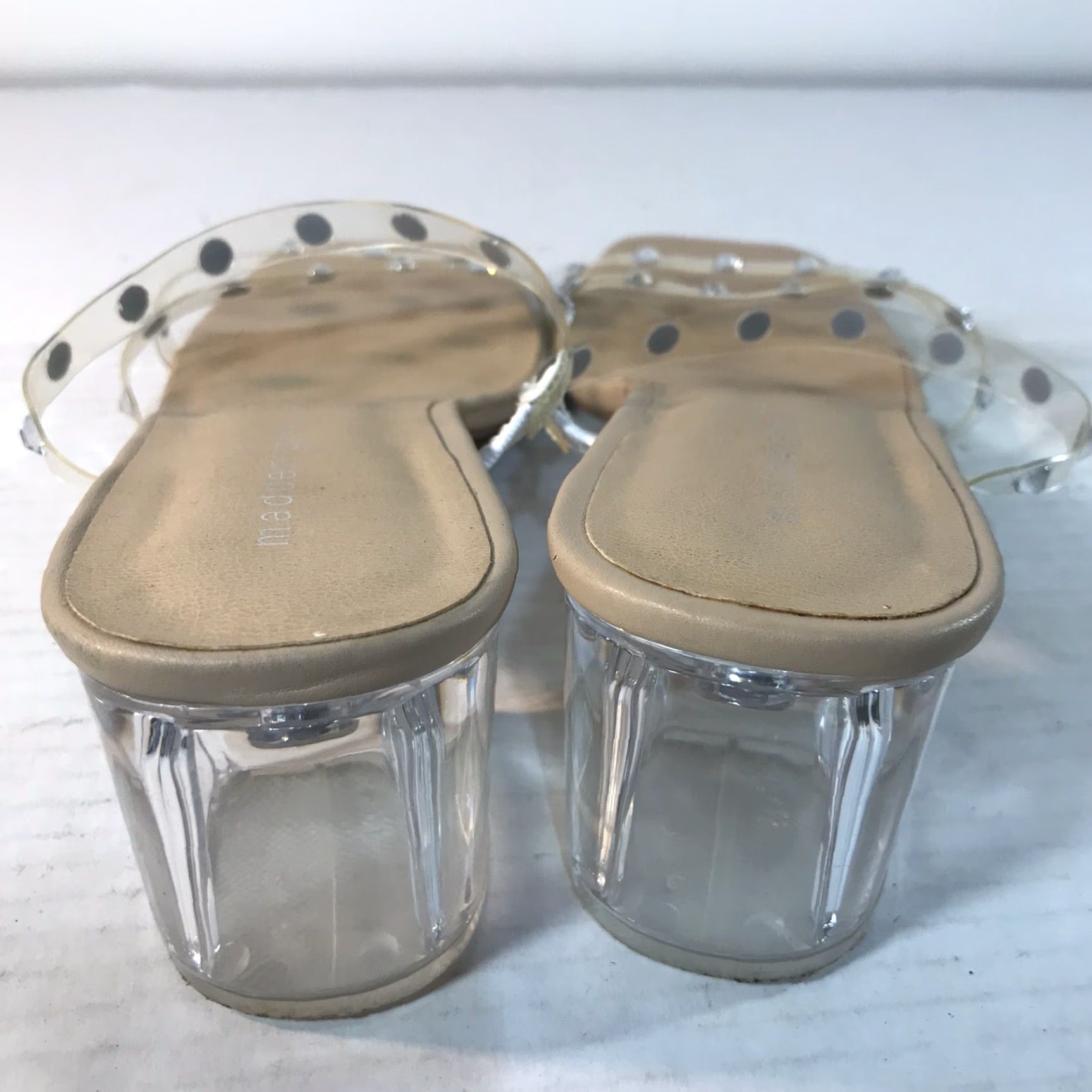 Vintage Madden Girl Instant Clear Strappy Block Heels Womens Size 10M 2.5in Rhinestone Party Cocktail Size US 10 / IT 40 - 6 Thumbnail