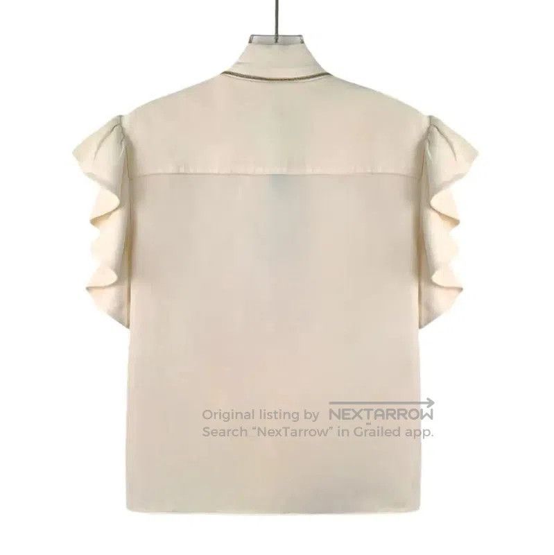Louis Vuitton Louis Vuitton Beige Silk Ruffle Blouse . Size XS / US 0-2 / IT 36-38 - 1 Thumbnail