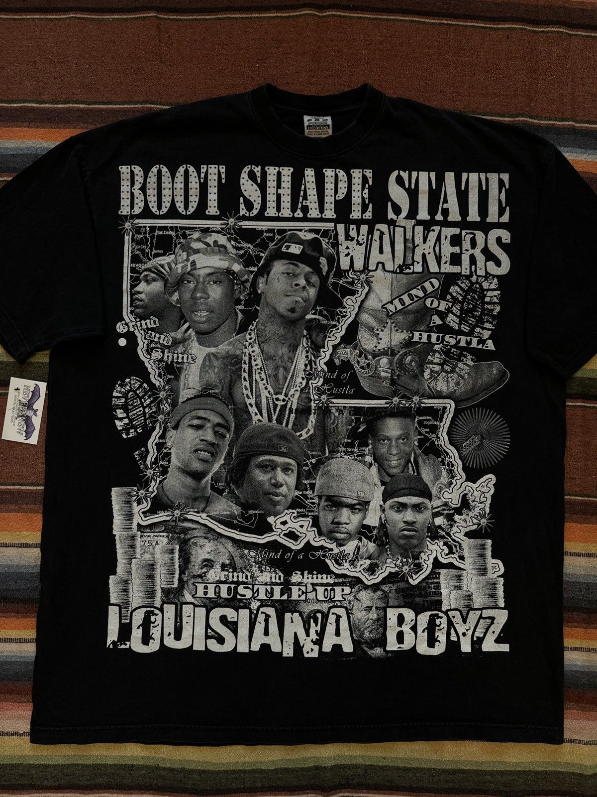 Rap Tees × Vintage 2000's Lousiana Rap Boot Shape State Rap Tee Lil Wayne Size US XXL / EU 58 / 5 - 2 Thumbnail