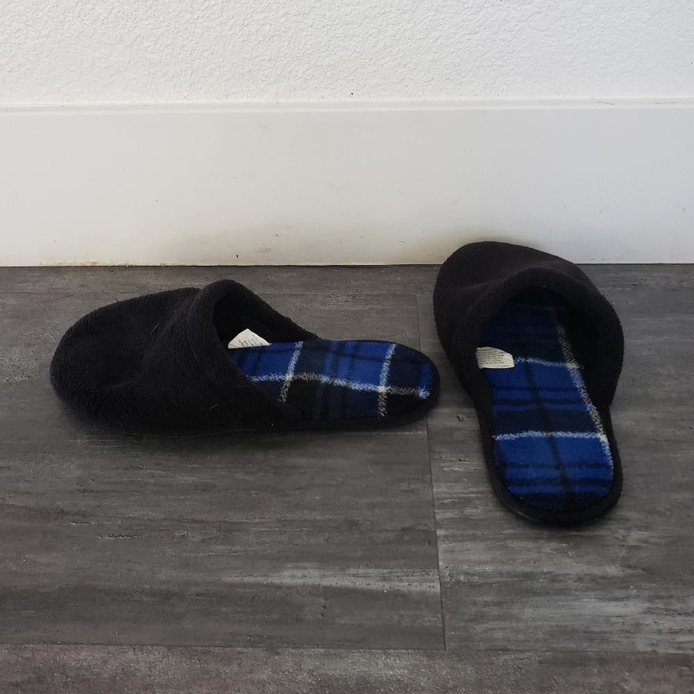 Designer Black Blue Plaid Detailed House Slipper Size US 7.5 / EU 40-41 - 3 Thumbnail