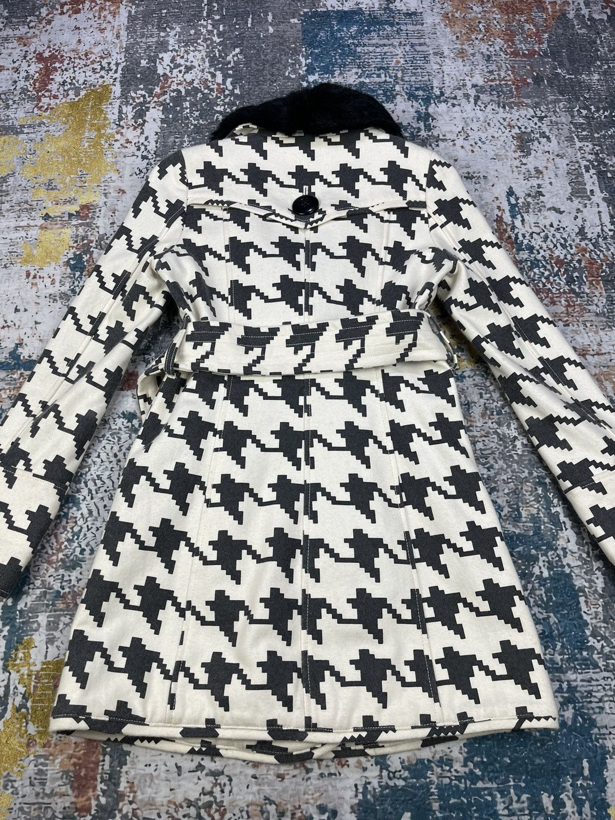 Japanese Brand Spiral Girl Houndstooth Print Double Breasted Coats Size S / US 4 / IT 40 - 6 Thumbnail