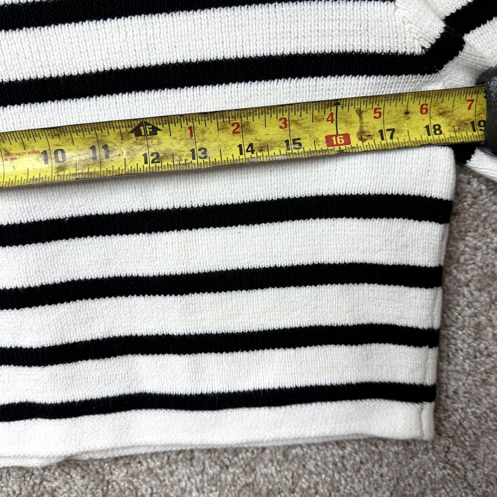 Jessica Simpson Jessica Simpson Cardigan Women M White Striped Scoop Neck Button Cropped Sweatshirt? Size M / US 6-8 / IT 42-44 - 6 Thumbnail