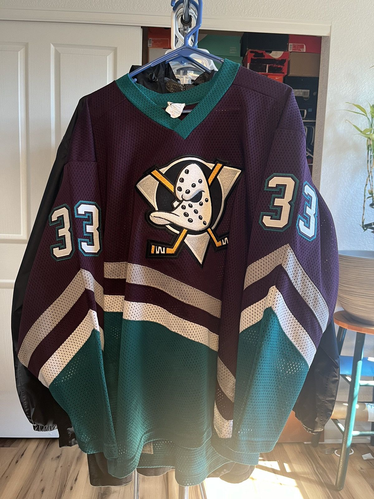 Ccm Vintage Signed Mighty Ducks #33 Dave Karpa NHL Hockey Jersey Size US L / EU 52-54 / 3 - 2 Thumbnail